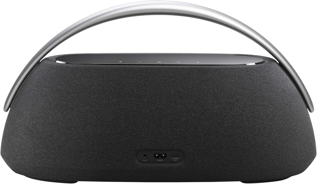 Harman Kardon Go+ Play 3 Bezprzewodowy Głośnik Bluetooth z Mikrofonem, USB, Wbudowanym Akumulatorem, 8h Odtwarzania i Dźwiękiem Stereo, Szary