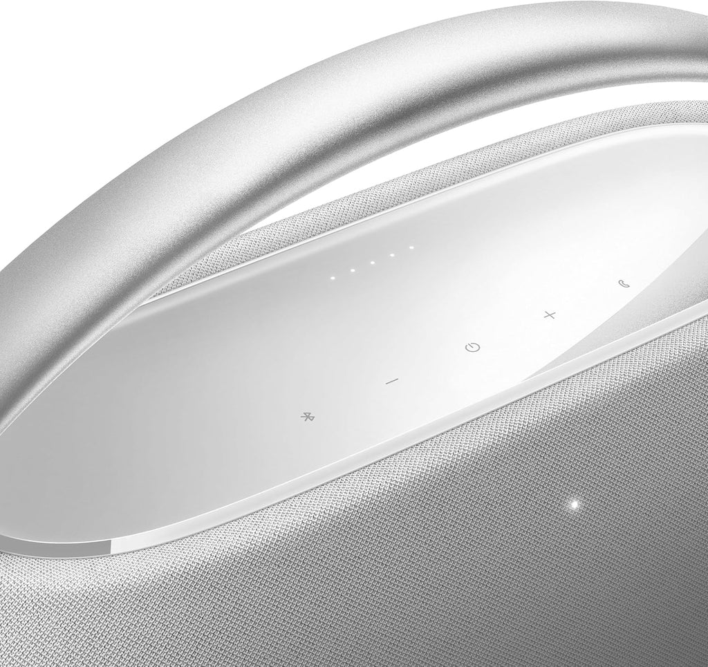 Harman Kardon Go+ Play 3 Bezprzewodowy Głośnik Bluetooth z Mikrofonem, USB, Wbudowanym Akumulatorem, 8h Odtwarzania i Dźwiękiem Stereo, Szary