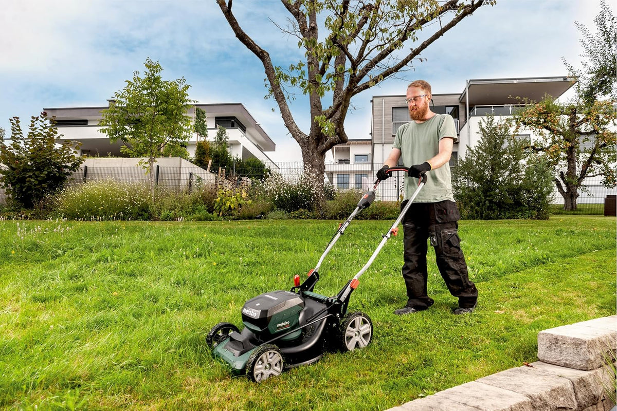 Metabo kosiarka akumulatorowa RM 36-18 LTX BL 46 – 601606850 – 18 V – Kosiarka z funkcją mulczowania – Do ogrodów o powierzchni do 800 m² – Bez akumulatora i ładowarki