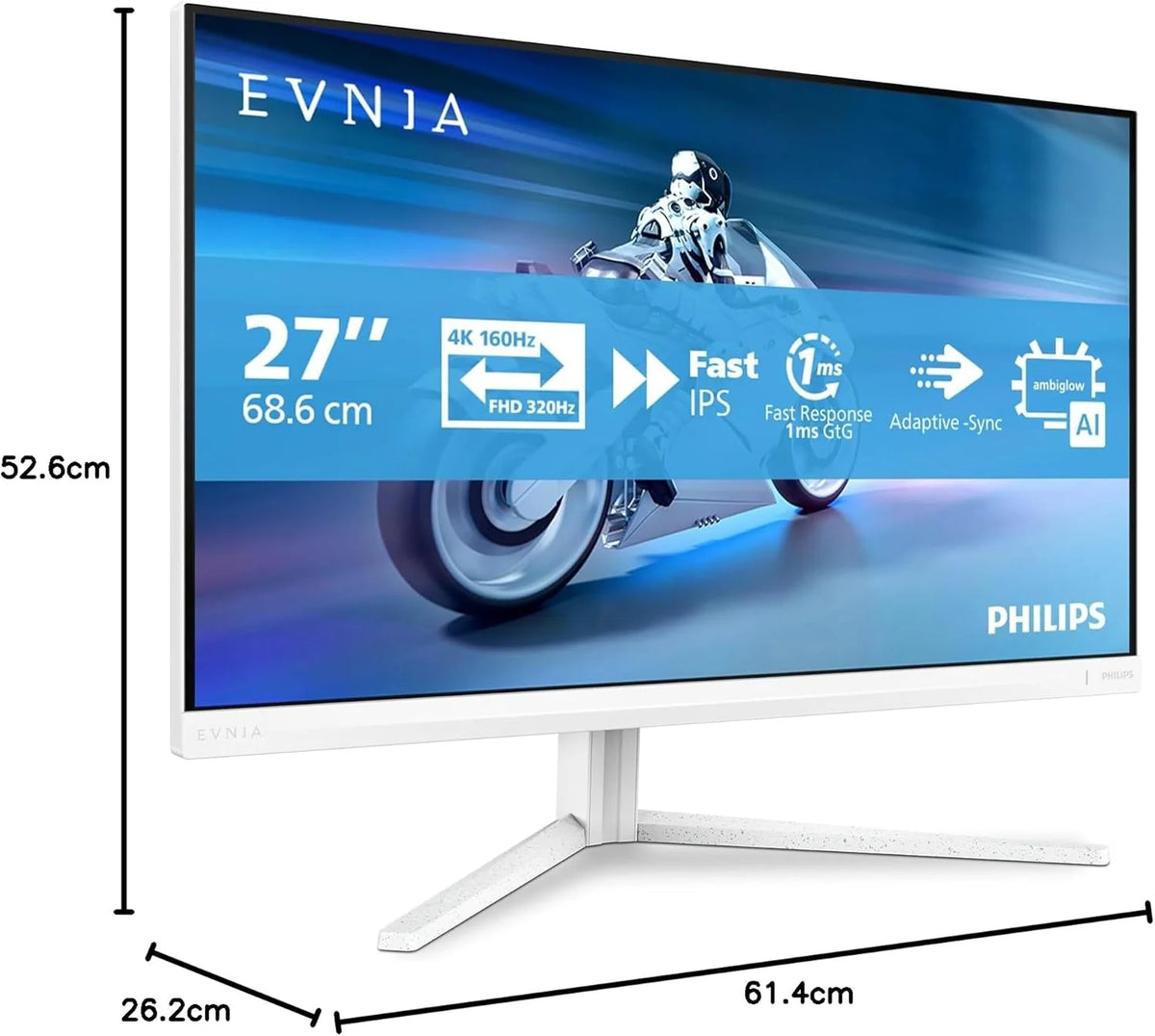 Philips Evnia 27M2N5901A Monitor gamingowy 68.6 cm UHD, 160 Hz, 1 ms, G-Sync comp., HDR400 (3840x2160, 160Hz, 2x HDMI 2.1, DisplayPort 1.4, USB-C (65 W Power Delivery), koncentrator USB, czarno-szary