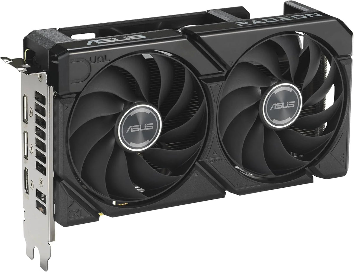 ASUS Dual Radeon RX 9060 XT 16GB GDDR6 – karta graficzna (PCIe 5.0, HDMI 2.1b, DisplayPort 2.1a, gniazdo 2.5, wentylatory osiowe, technologia 0dB)