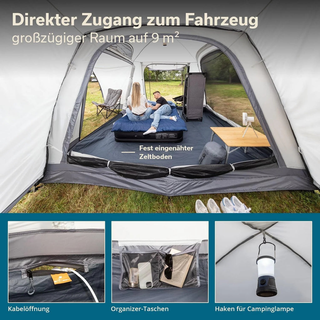Skandika Pitea 4 Flex Protect Bundle namiot kopułowy z kluczem typu van; namiot kempingowy dla 4 osób, z zamkiem, do furgonetki, wszyta podłoga, słup wody 5000 mm, UPF 50+, namiot, kemping, do