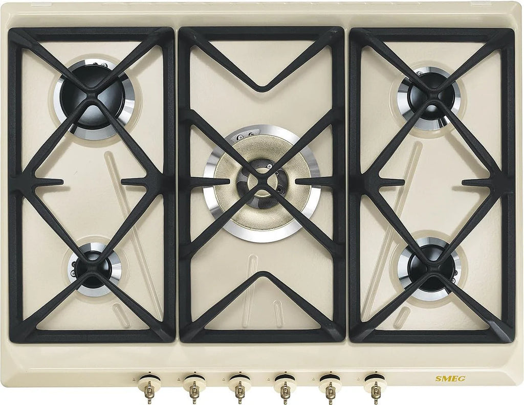 SMEG SRV876POGH płyta grzewcza gazowa, kremowa