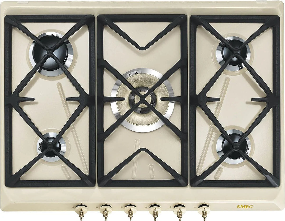 SMEG SRV876POGH płyta grzewcza gazowa, kremowa
