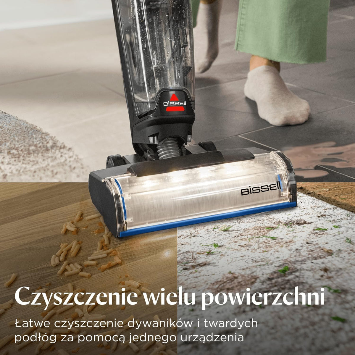 BISSELL CrossWave OmniForce, Odkurzacz Bezprzewodowy Mokro i Sucho, Odkurzanie i Mycie lub tryb Wyłącznie Odkurzania, Odkurzacz Piorący o Wysokiej Mocy, 240m² Czyszczenia Wielopowierzchniowego, 3912N
