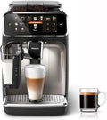 Philips 5400 Series W pełni automatyczny Ekspres do Kawy – Spieniacz LatteGo, 12 Rodzajów Napojów, Intuicyjny Wyświetlacz, 4 Profile Użytkownika, Filtr AquaClean w zestawie, Kolor Chrom (EP5447/90)