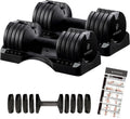 BYZOOM FITNESS Regulowane hantle – 12,5/11,3 kg pojedyncza jednostka LUB zestaw 5-12,7 cm - 1 regulowana waga do domowej siłowni, treningu siłowego i treningów fitness, biały lub czarny