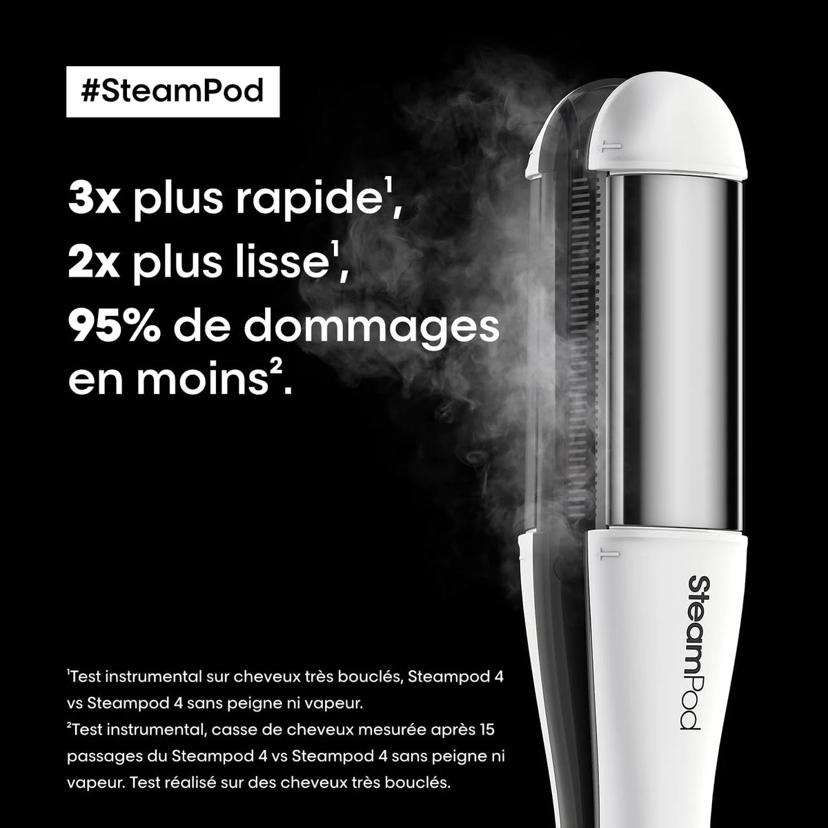 Steampod 4, Profesjonalna prostownica do włosów, opatentowana technologia parowa, wszystkie rodzaje włosów, zestaw 3 grzebieni w zestawie, L'Oréal Professional