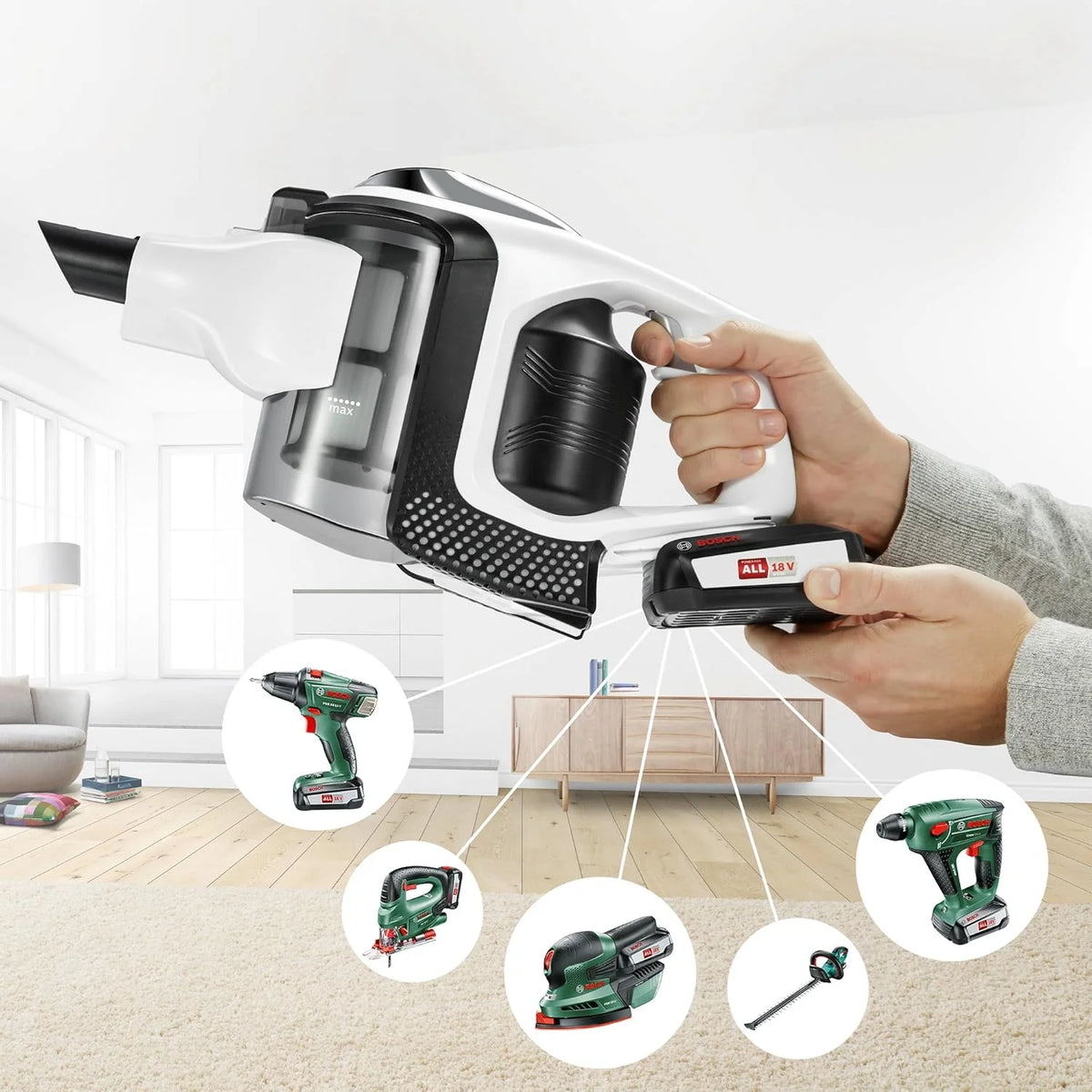 Bosch Unlimited ProPower Serie 8 BSS81POW1, odkurzacz akumulatorowy, czarny