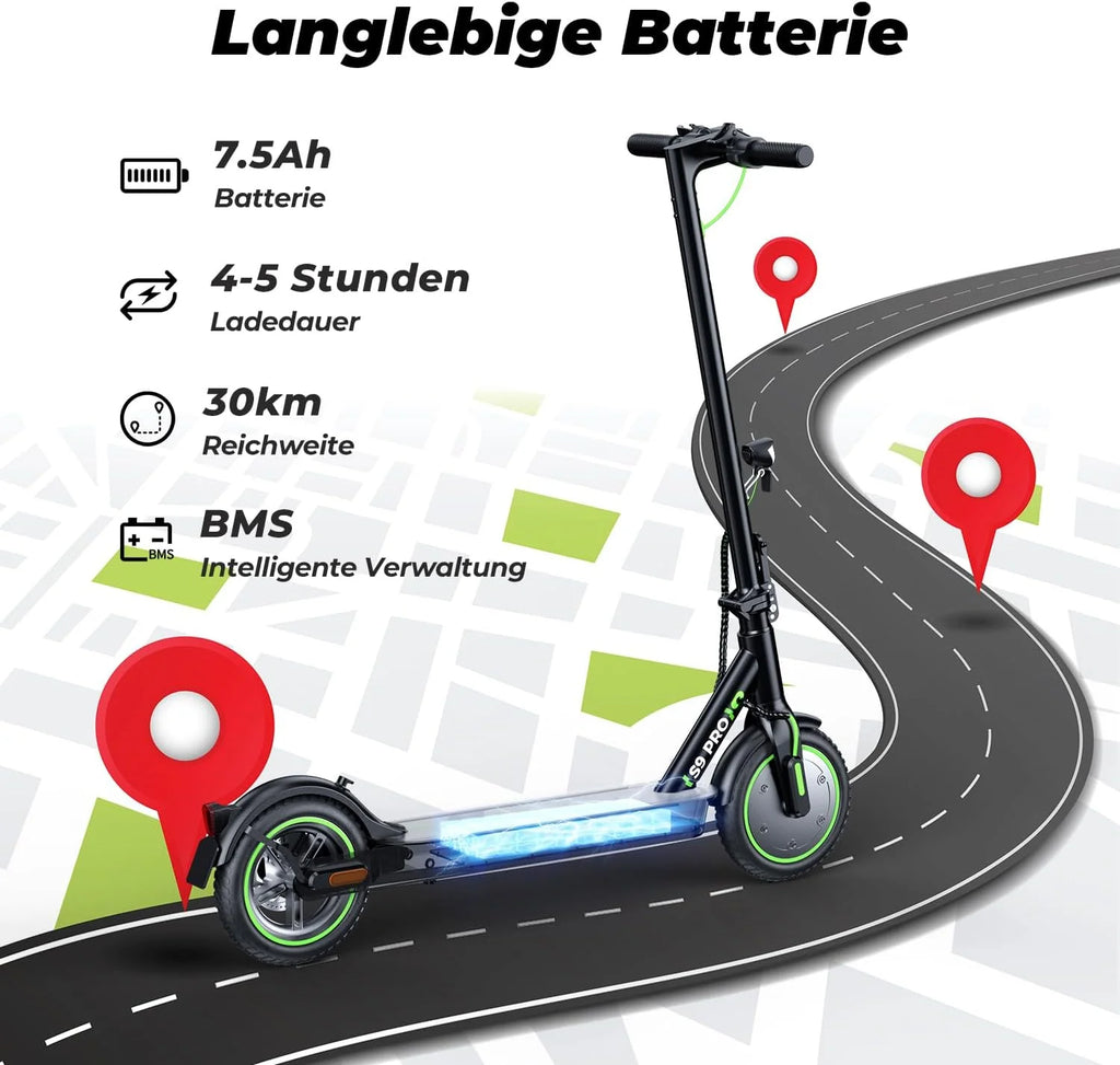 Hulajnoga elektryczna z prawną hulajnogą elektryczną 20 cm, zasięg maks. 30 km, aplikacja, wyświetlacz LED, nośność do 120 kg, składana hulajnoga elektryczna dla dorosłych