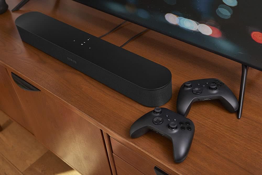 Sonos Kompaktowy soundbar Beam (Gen 2) z Dolby Atmos i sterowaniem głosowym — Czarny