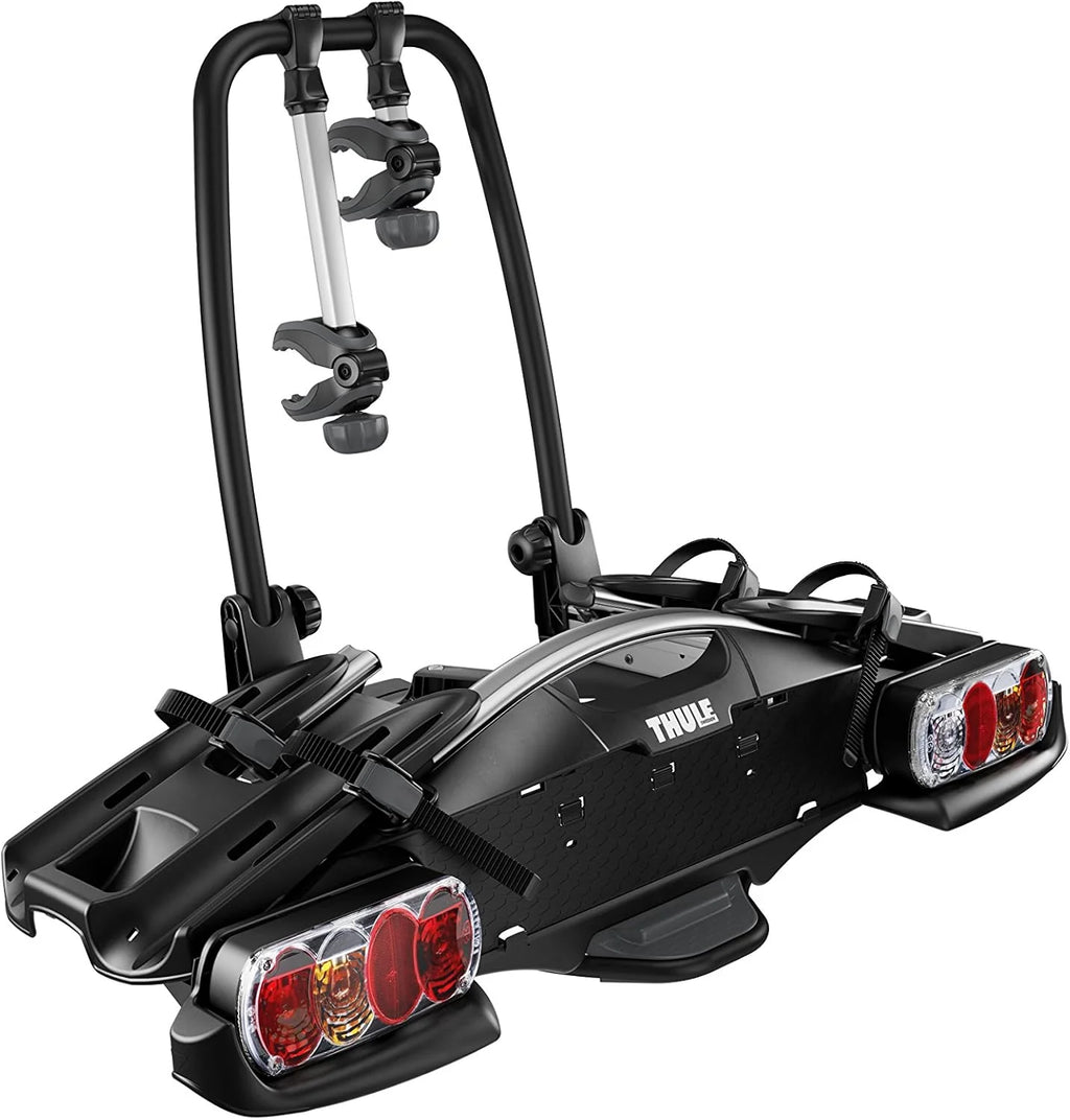 Thule 924000 VeloCompact 213-pinowy aluminiowy bagażnik rowerowy na hak holowniczy, 130 cm x 56 cm x 76 cm, czarny, 2 sztuki