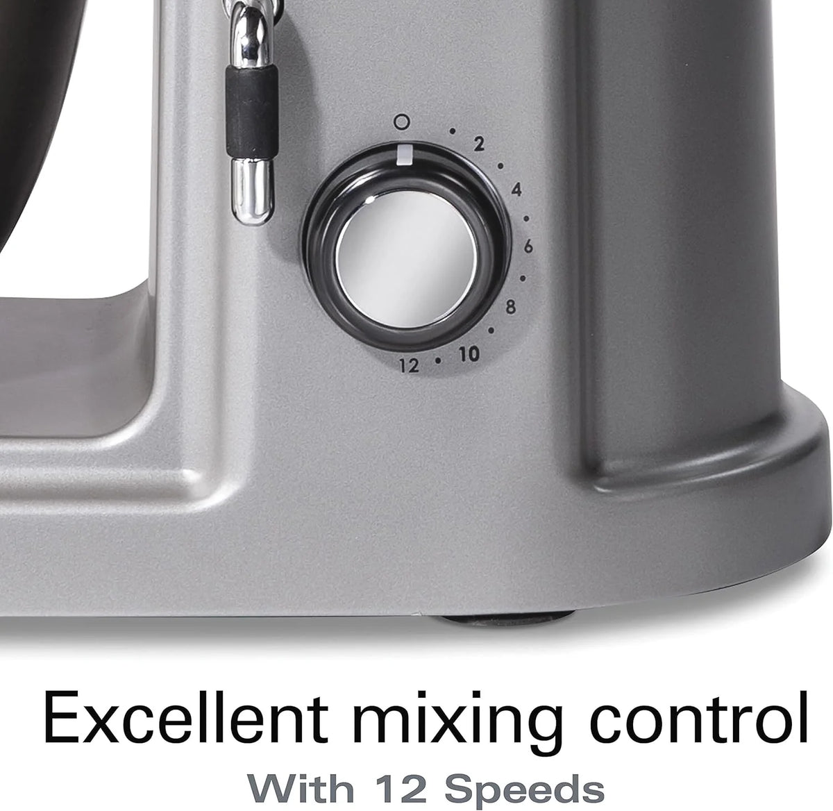 Hamilton Beach Professional Metalowy blender stojący ze specjalnym pojemnikiem mocującym, miska o pojemności 5 litrów, 12 prędkości, w zestawie płaska trzepaczka, hak do ciasta, trzepaczka (63240)