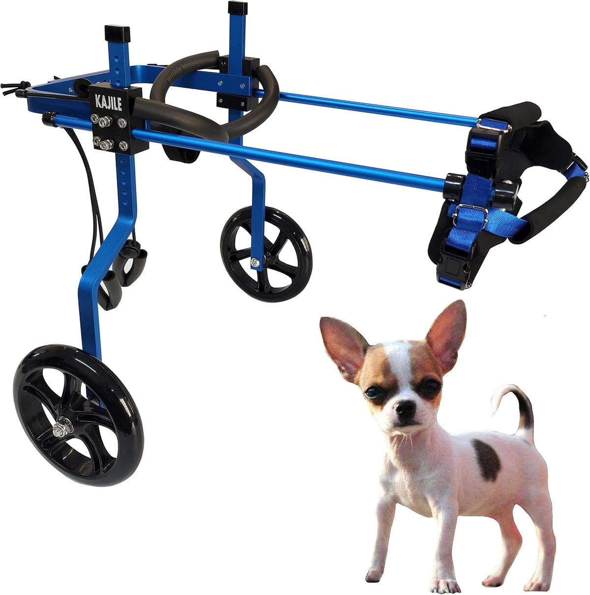 Regulowane 2 koła wózek dla psa,XXL-2 Rozmiar Dla Niepełnosprawnych Rehabilitacja tylnych łap psa, Fit Wysokość 55-70cm, Szerokość 24-32cm, Długość 35-45cm