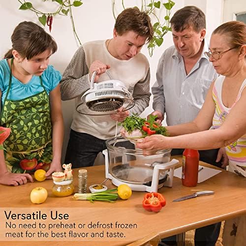 Wizualne smażenie powietrza, 10L Duży halogenowy piec konwekcyjny na podłogu z wyjmowaną szklaną miszką, Multicooke z kontrolami czasu i temperatury, Pies, Frytk, Toast lub Crisp