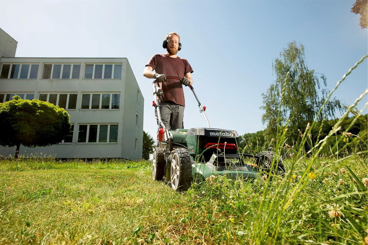 Metabo kosiarka akumulatorowa RM 36-18 LTX BL 46 – 601606850 – 18 V – Kosiarka z funkcją mulczowania – Do ogrodów o powierzchni do 800 m² – Bez akumulatora i ładowarki