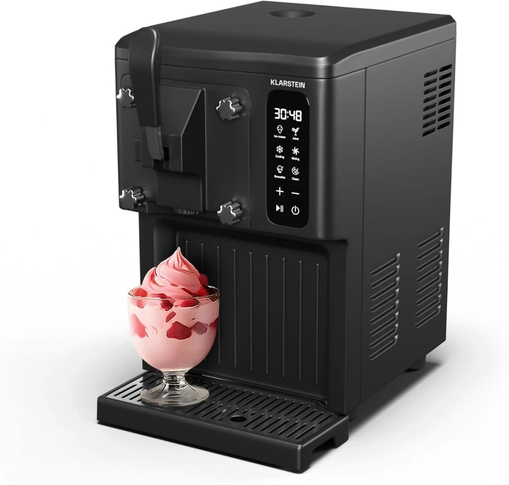 Klarstein Maszyna do lodów włoskich 1,5 l, z ekranem dotykowym, funkcją Keep-Cool, pojemność 5 l, specjalne urządzenia, do koktajli mlecznych i smoothie, funkcja samoczyszczenia, zdejmowany dzióbek,