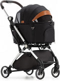 Lekki Składany Wózek Dla Zwierząt Premium Pet Stroller Dla Kotów Psów Oddzielny Wózek Dla Psa Buggy Pushchairs 4 Koła Materiały Podróżne (Color : Gr-ey)