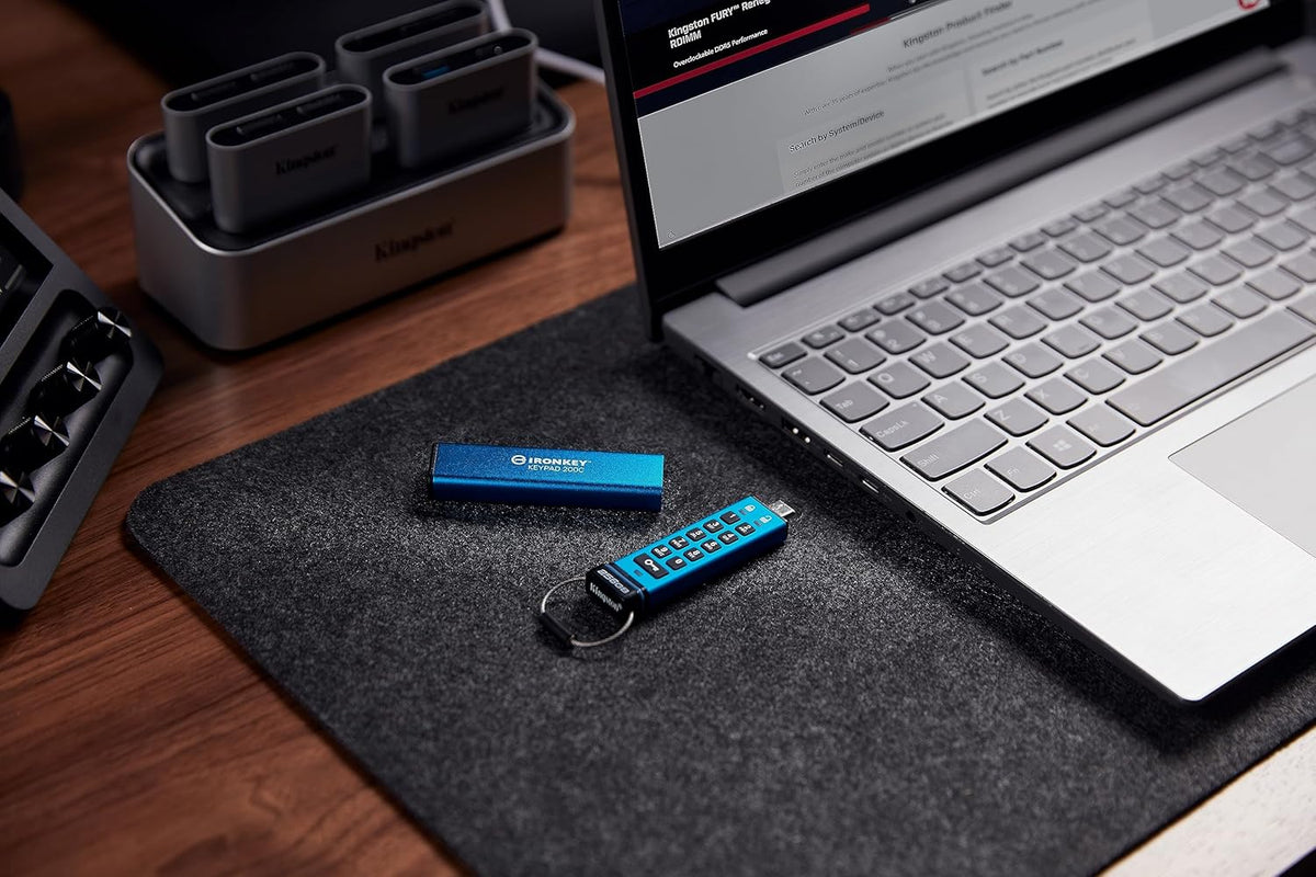Kingston Klawiatura IronKey 200 typu A szyfrowana sprzętowo pamięć flash USB FIPS 140-3 poziom 3 (w toku) z 256-bitowym szyfrowaniem sprzętowym XTS-AES - IKKP200/512GB