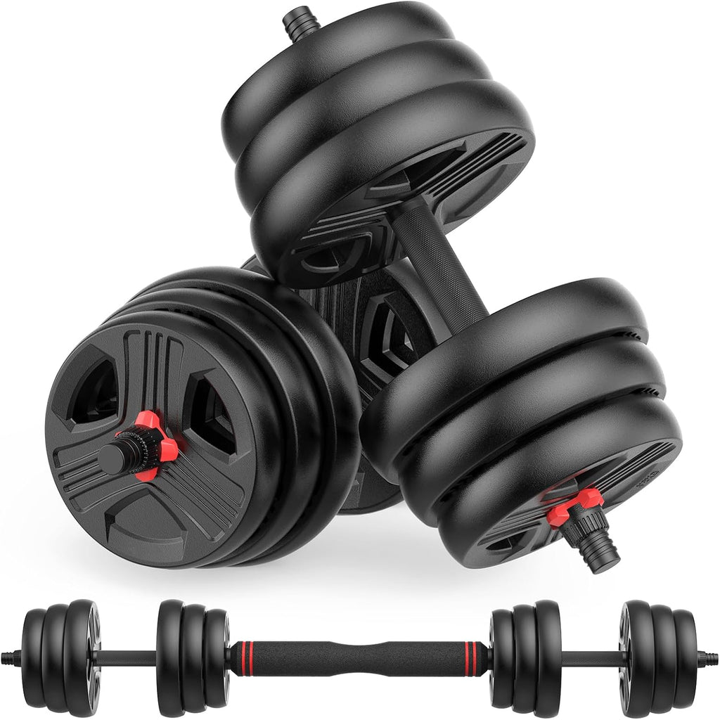 UKEEP Regulowany zestaw hantli, 20/30/40/60/36.3 kg zestaw z łącznikiem 2 zamiennych na sztangę, ćwiczenia fitness do domowej siłowni odpowiednie dla mężczyzn/kobiet