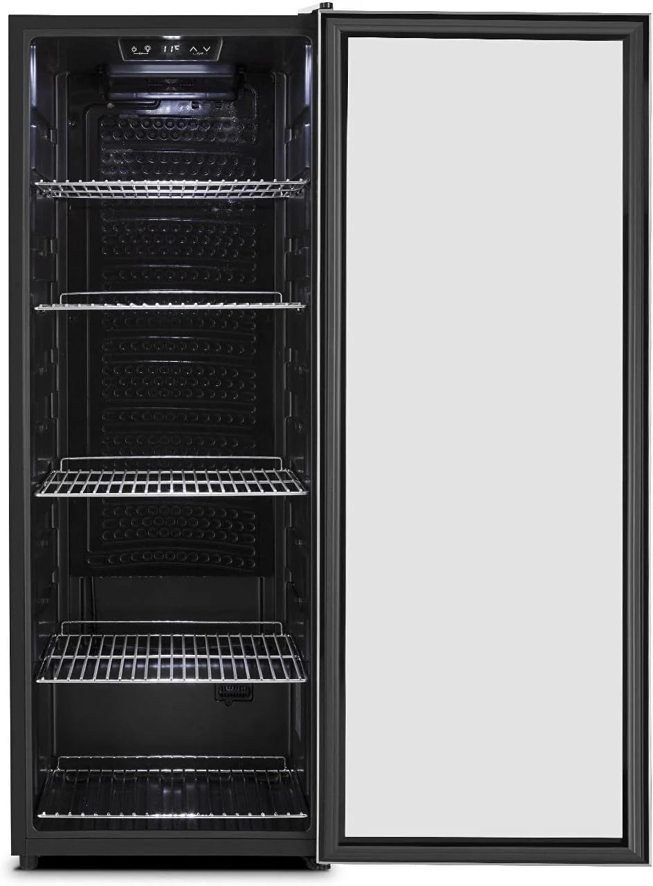 Klarstein Beersafe XL lodówka na napoje - szklane drzwi, oświetlenie wewnętrzne LED, stal nierdzewna, 201 l, srebrna