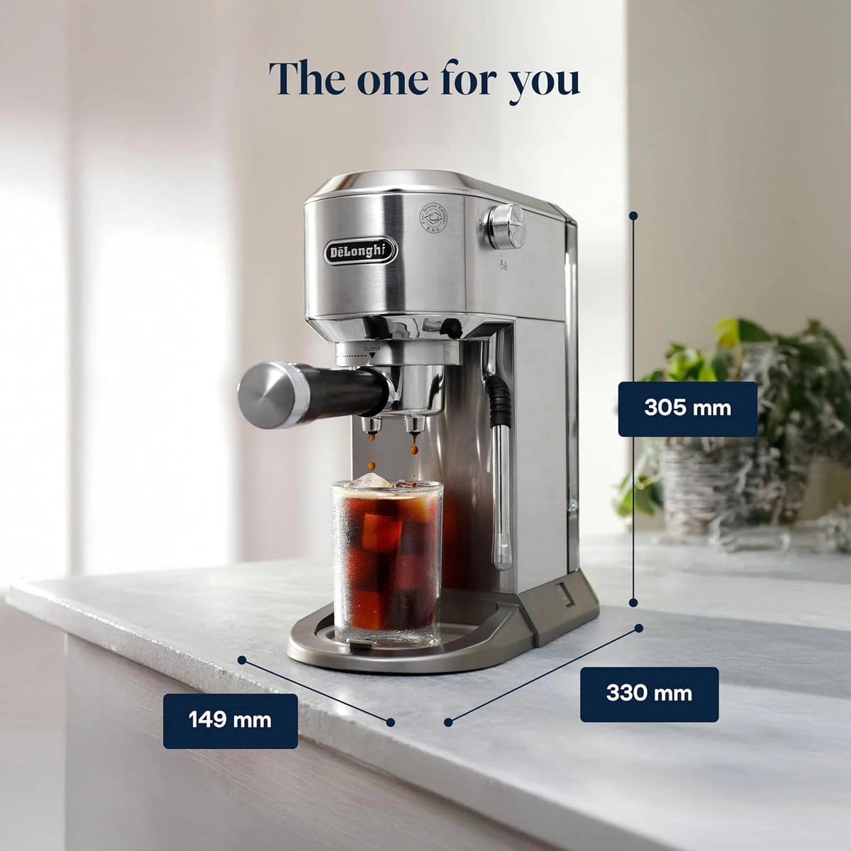 De'Longhi Dedica Duo EC890.M ręczny ekspres do kawy do espresso, cappuccino i cold brow, barman, z wyrzutnią parową do My LatteArt, wyświetlacz dotykowy, szerokość 15 cm, wyjmowany zbiornik 1,1 l,