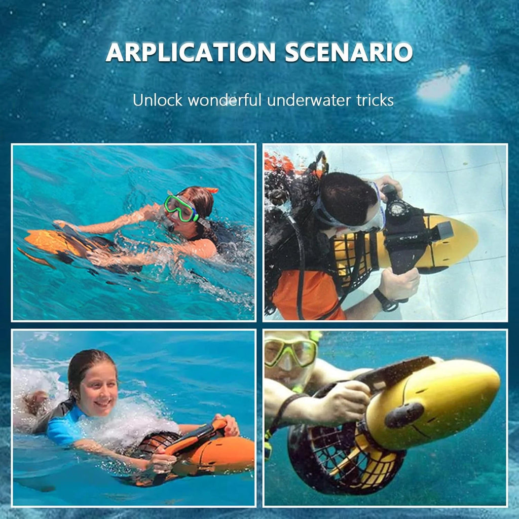 Skuter podwodny, skuter do nurkowania, skuter wodny z akumulatorem litowo-jonowym 6000 mAh, kompaktowy i przenośny skuter morski do sportów wodnych, basen, snorkeling i morskie przygody