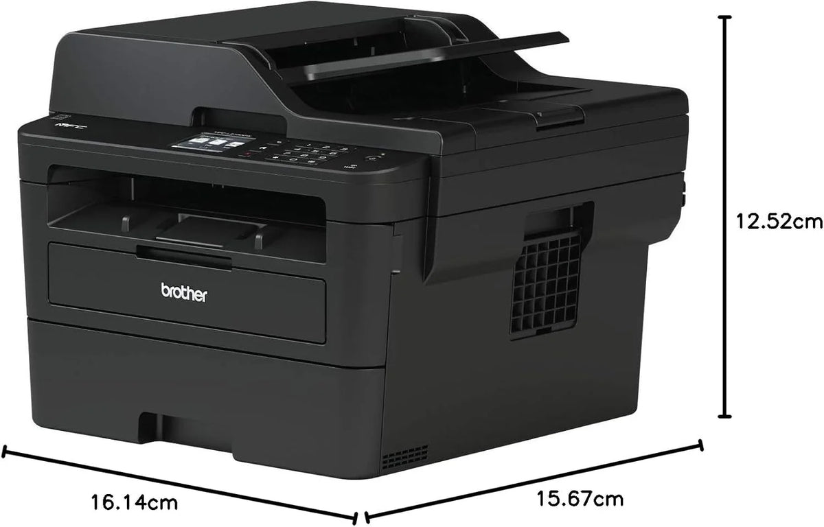 Brother MFC-L2800DW Drukarka wielofunkcyjna monochromatyczna z laserem | Druk, kopiowanie, skanowanie i faks | Automatyczne dwustronne drukowanie | A4 | Wtyczka UK