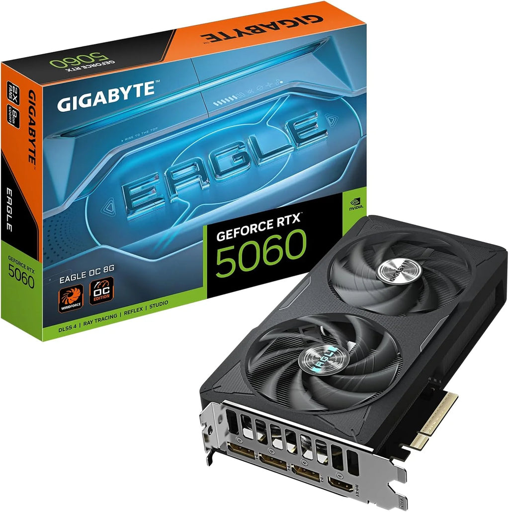 Gigabyte GeForce RTX 5060 EAGLE OC 8G karta graficzna - 8 GB GDDR7, 128 bit, PCI-E 5.0, 2550 MHz Core Clock, 3 x DisplayPort, 1 x HDMI, GV-N5060EAGLE OC-8GD