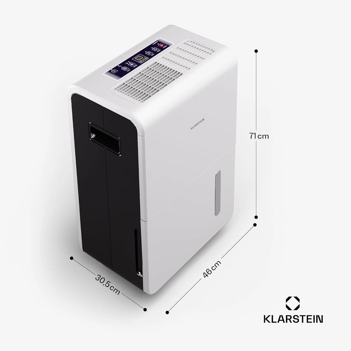 Klarstein Elektryczny osuszacz powietrza do 65 m2, inteligentny osuszacz powietrza do mieszkania, łazienki i piwnicy, cichy, elektryczny osuszacz powietrza z aplikacją WLAN IoT, suszarka budowlana o