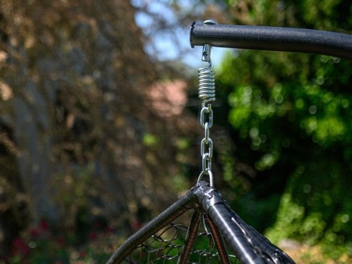 STYLOWY FOTEL WISZĄCY KOKON OGRODOWY KOSZ BUJANY SKŁADANY HUŚTAWKA CZARNY