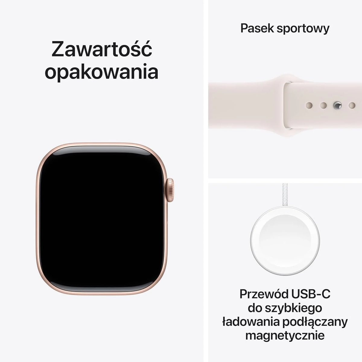 Apple Watch Series 11 GPS 42 mm Smartwatch, koperta z aluminium kolor Niedościgniona czerń, Pasek sportowy kolor czarny - S/M. Wynik snu, monitor fitness, monitorowanie stanu zdrowia