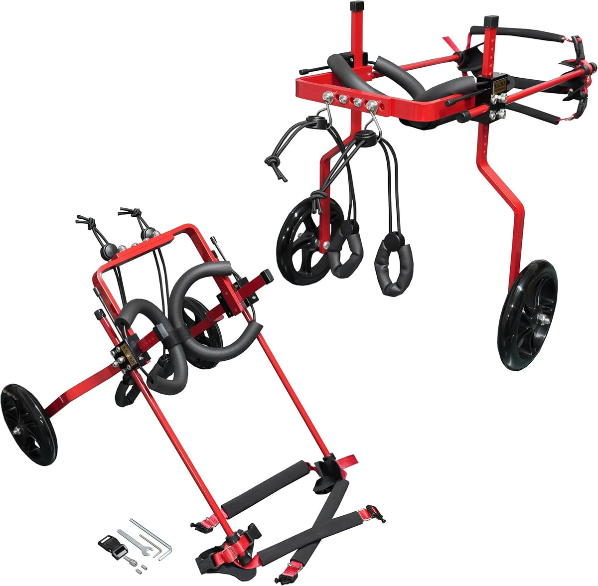 Regulowany Psa Wózek Inwalidzki,Wózek Zwierząt,Trening Rehabilitacyjny Psów Niepełnosprawnych Słabych Tylnych,Pasować Wysokości Zwierzęcia 55-70cm,Szerokość 24-32cm,Długość 35-45cm,XXL-2