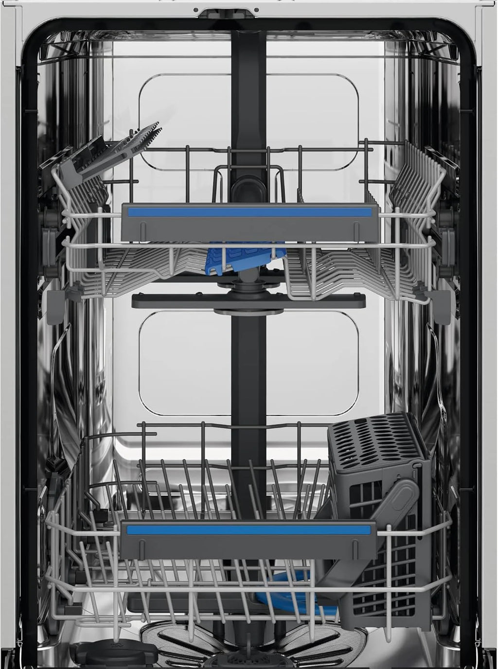 Electrolux Zmywarka, 45 cm, ESS42220SW, 9 sztućców, SatelliteClean Series 600, silnik inwerterowy, wyświetlacz cyfrowy, 8 programów, ExtraHygiene, AirDry, biały
