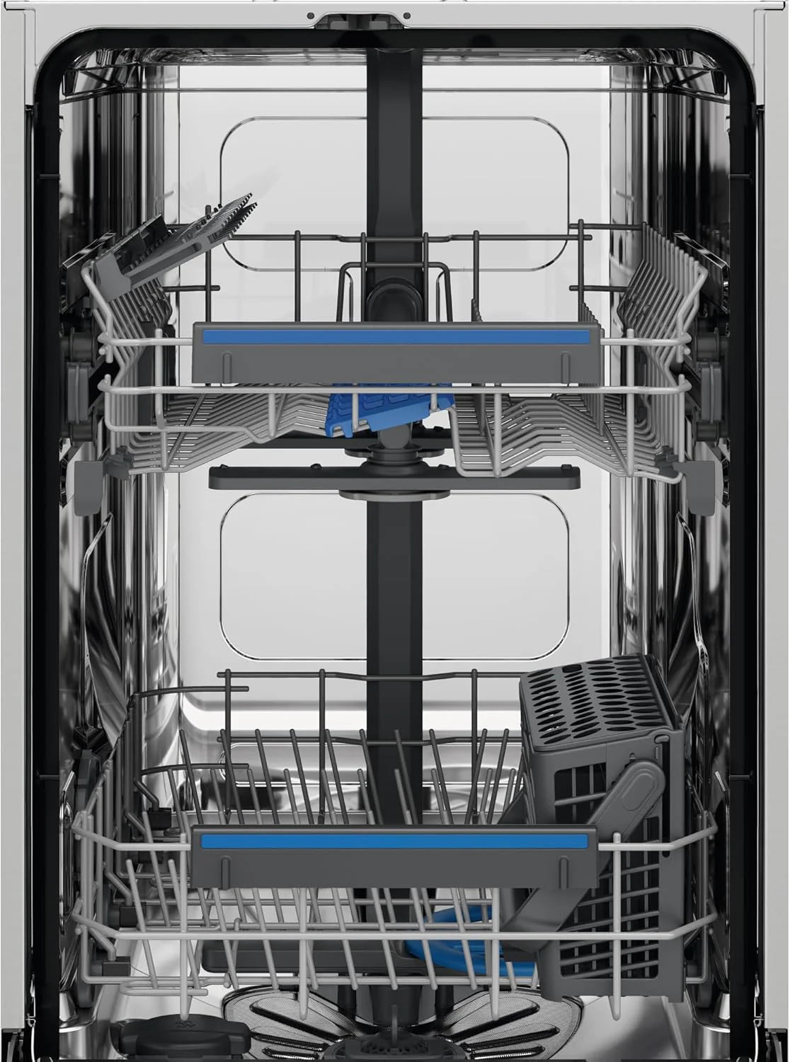Electrolux Zmywarka, 45 cm, ESS42220SW, 9 sztućców, SatelliteClean Series 600, silnik inwerterowy, wyświetlacz cyfrowy, 8 programów, ExtraHygiene, AirDry, biały