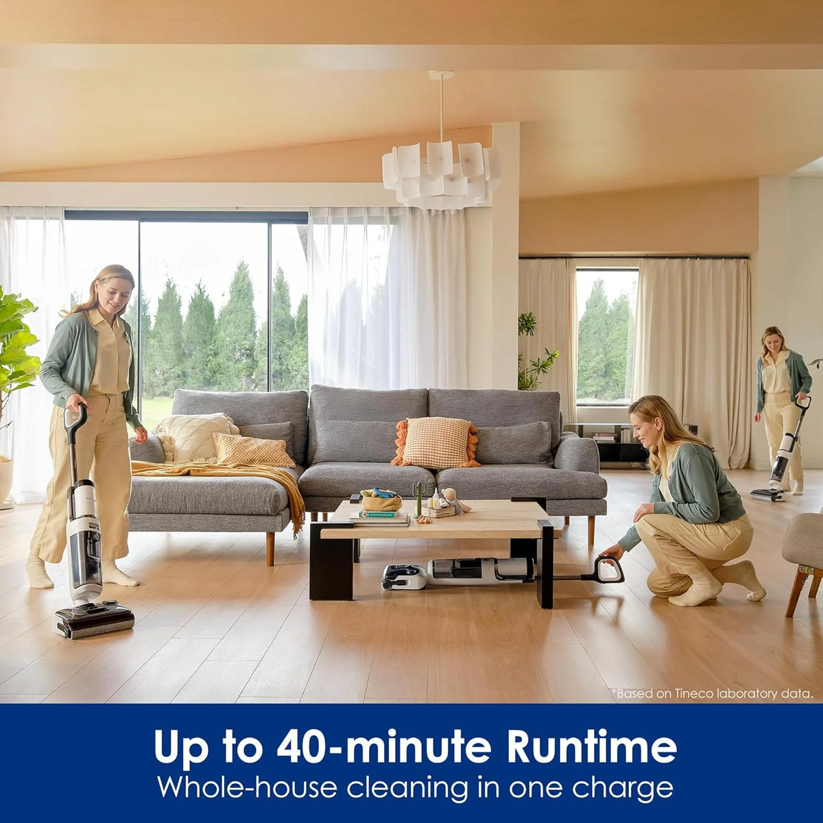 Tineco Floor ONE Switch S6 Stretch Odkurzacze na sucho i mokro, 180° Lay-Flat, zapobiegająca splątaniu, samooczyszczanie, czas pracy 65 min, czyszczenie dwóch krawędzi, czyszczenie całego domu