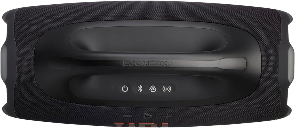 JBL Boombox 4 – przenośny głośnik Bluetooth z dźwiękiem JBL Pro Sound i AI Sound Boost, wodoodporny, pyłoszczelny (IP68), do 34 h odtwarzania, Auracast, 2 tryby wzmocnienia basu, czarny