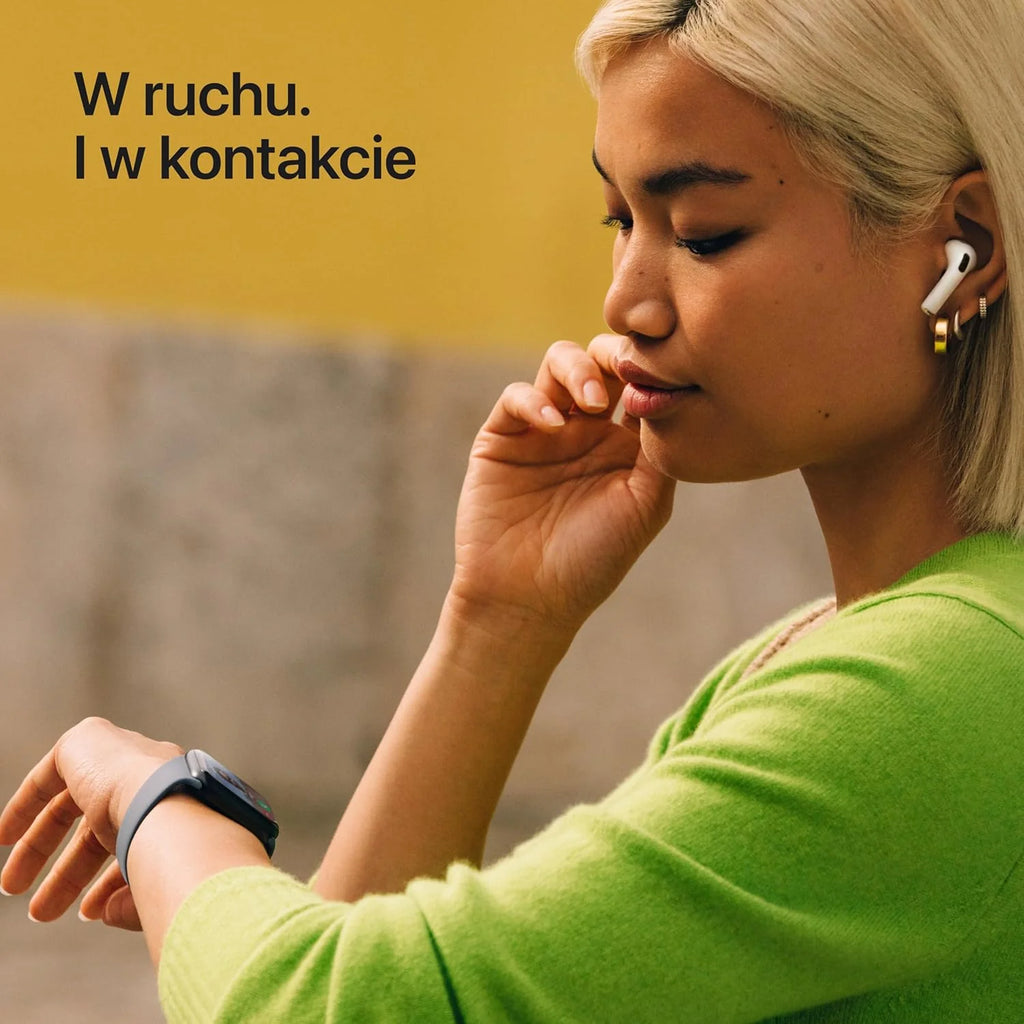 Apple Watch SE 3 GPS 44 mm Smartwatch, koperta z aluminium kolor Północ i Pasek sportowy w kolorze Północ - M/L. Monitor fitness i snu, monitor pracy serca