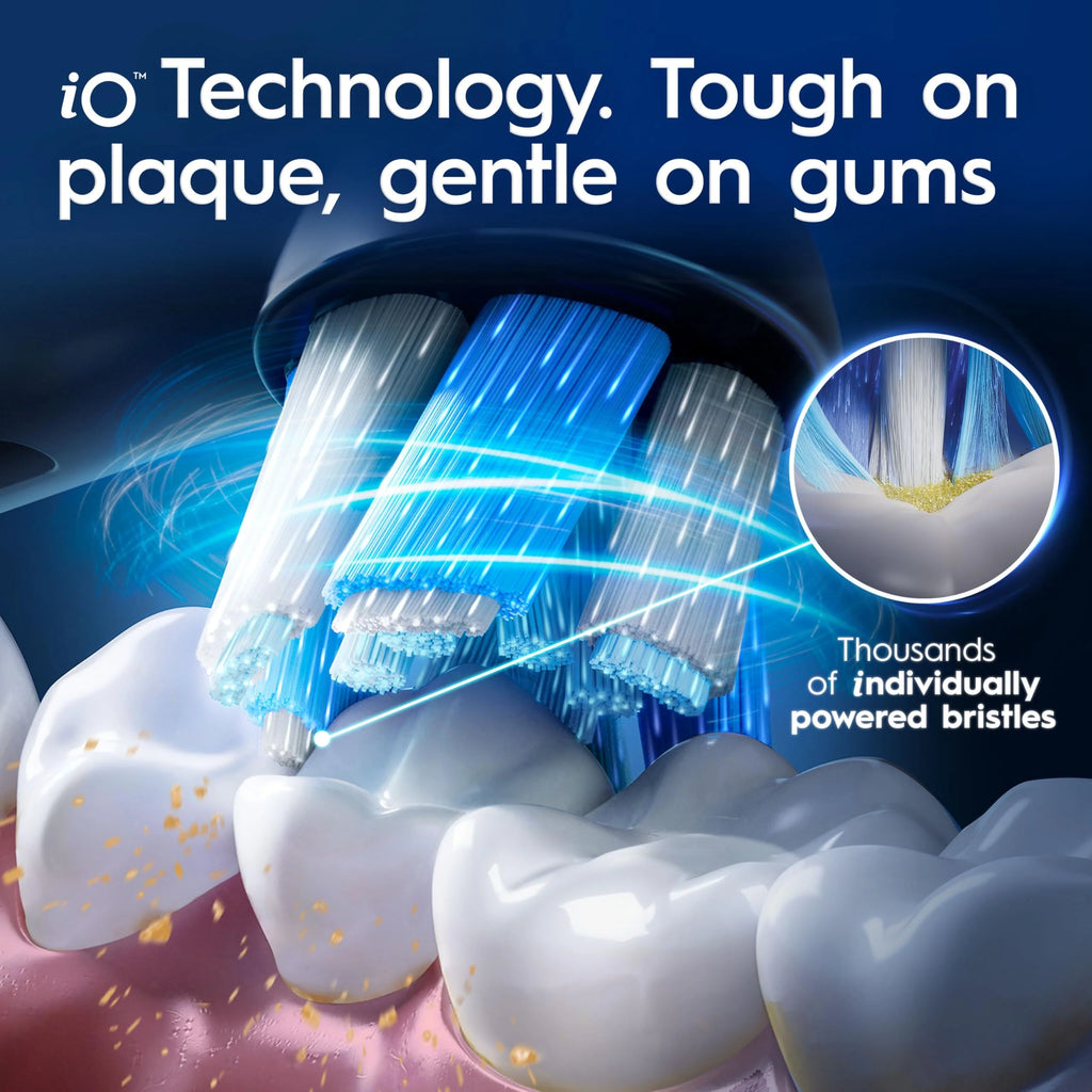 Oral-B iO – 9 – elektryczna szczoteczka do zębów marki Braun, 1 wysokiej jakości czarny uchwyt z rewolucyjną technologią magnetyczną, kolorowy wyświetlacz, 1 głowica szczoteczki do zębów, 1 etui