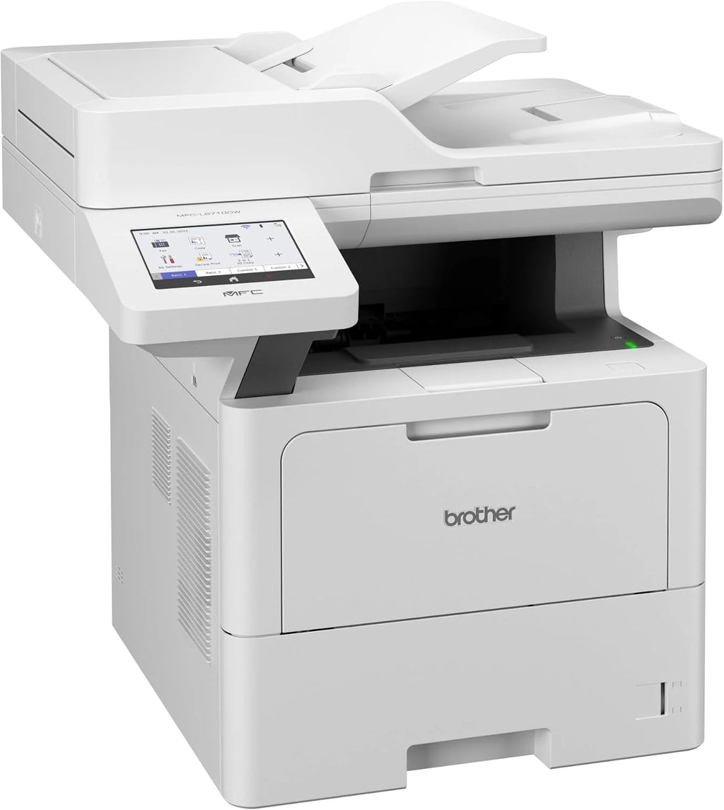 Brother Mfcl6710Dw Monochromatyczna drukarka laserowa 4 w 1, 50 Ppm, drukowanie i skanowanie twarzy, automatyczne retro, wyświetlacz dotykowy Da12, 7 Cm, przewodowa łączność i WIFI