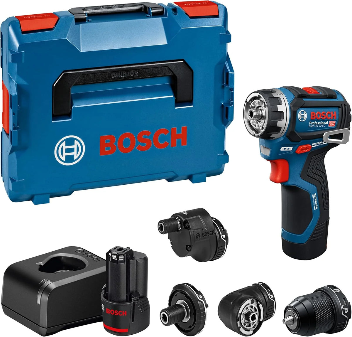 Bosch PRO Wiertarka akumulatorowa 18 V GSR12V-32FC (z 2,0 Ah, GAL 12V-20, GFA 12-M, GFA 12-X, GFA 12-E, GFA 12-W, L-BOXX)