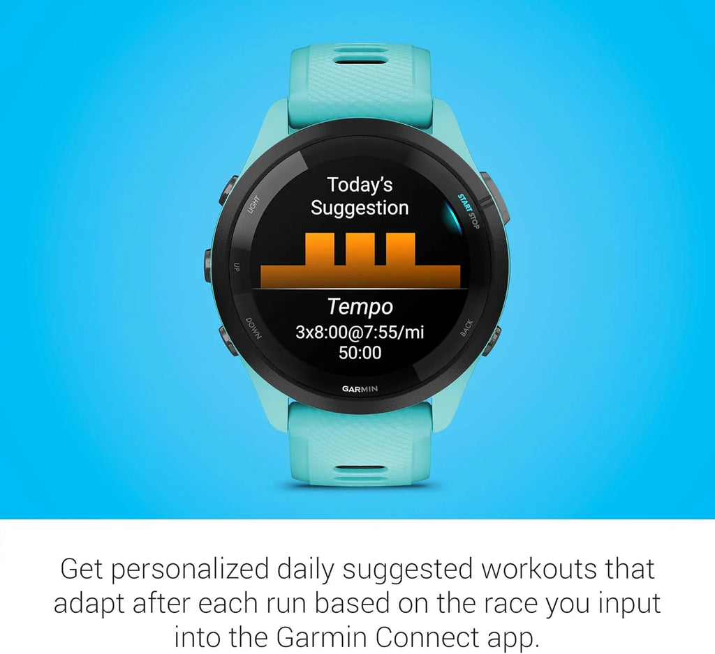 Garmin Forerunner 265 Smartwatch Do Biegania GPS 46mm, AMOLED, HRV Status, Do 13 Dni na Baterii, Czarny