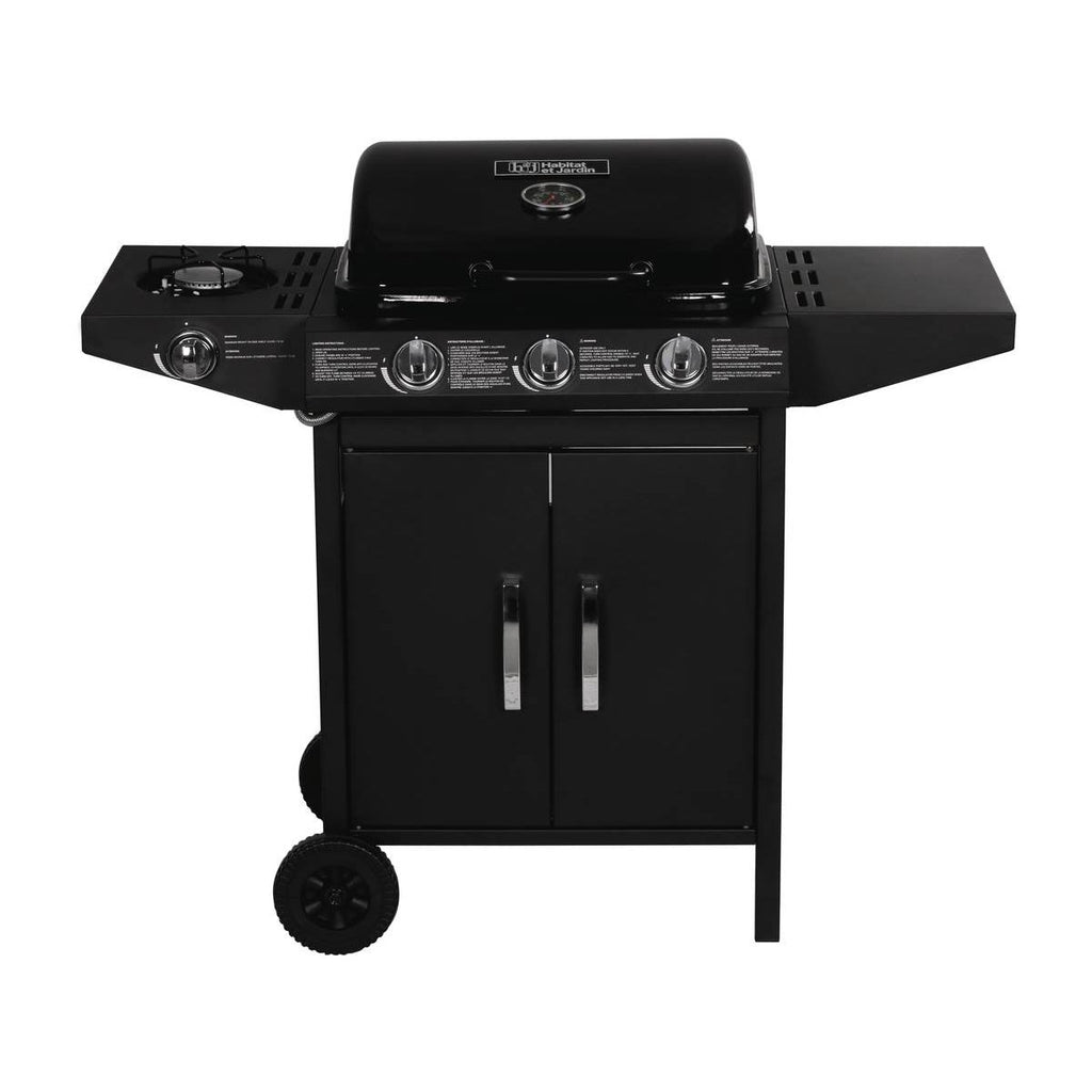 Grill gazowy „Festa 4” – 4 palniki (1 strona) – 10,5 kW – czarny