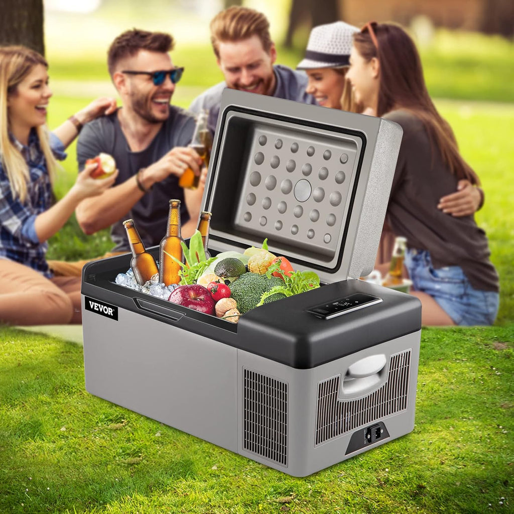 VEVOR Przenośna lodówka elektryczna 80 W, 12/24 V, wydajne chłodzenie -20℃ - 20℃ z niskim poziomem hałasu 45 dB, do samochodów i kamperów (55 l)