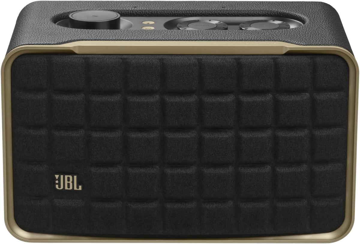 JBL Authentics 300, Głośnik Bezprzewodowy, 8h Odtwarzania, z Wbudowanym Wi-Fi, Bluetooth, Dźwiękiem Stereo i Mocnym Basem, Kompatybilny z Alexa i Google Home, w Stylu Retro