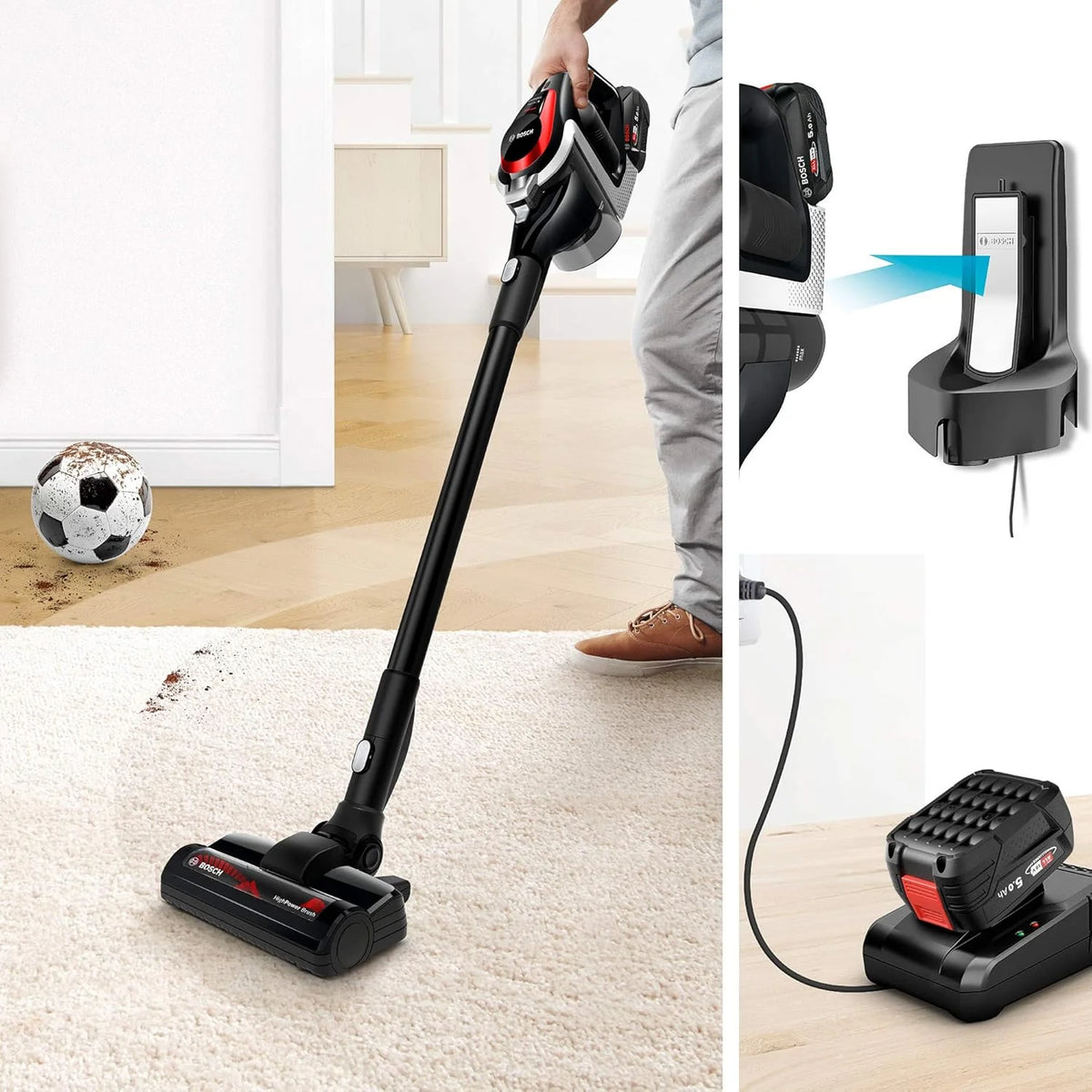 Bosch Unlimited ProPower Serie 8 BSS81POW1, odkurzacz akumulatorowy, czarny