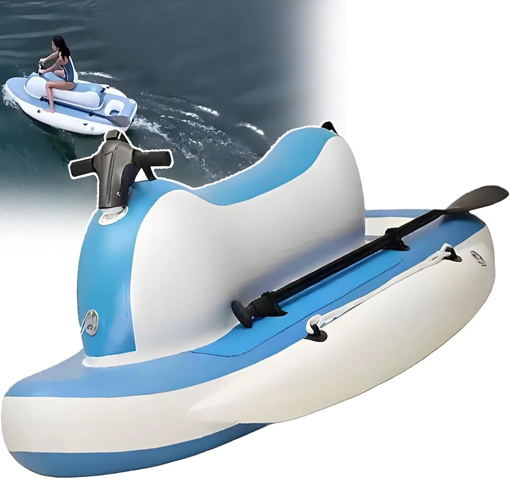Smafoseedding Zmotoryzowany nadmuchiwany skuter wodny z silnikiem bezszczotkowym i pilotem 500 W - prędkości 3-9 km/h, akumulator 10000 mAh (czas pracy 120 min), 10 prędkości, do snorkelingu Sup Kajak