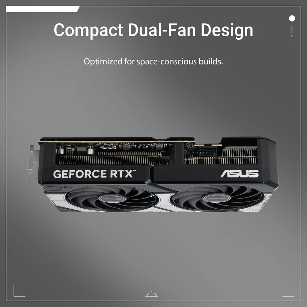 ASUS Dual NVIDIA GeForce RTX 5070 OC Edition, karta graficzna 12 GB GDDR7, 192 bity, PCIe 5.0, 2 wentylatory Axial-Tech, 1 HDMI 2.1, 3 DisplayPort 2.1, GPU Tweak III, biały, DUAL-RTX5070-O12G