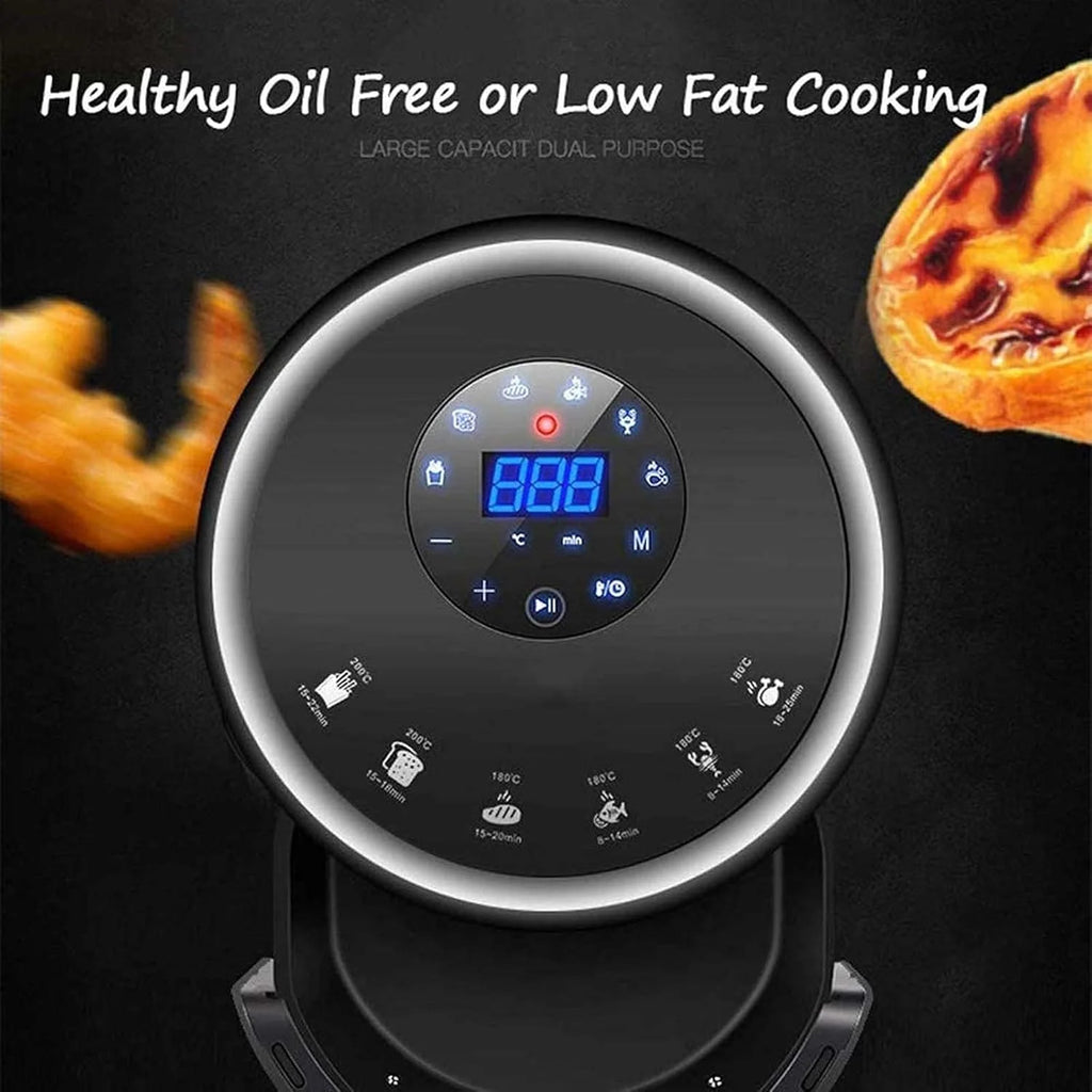 XINGYU Frytkownica na gorące powietrze, 1200 W, elektryczna frytkownica na gorące powietrze, z regulacją temperatury, 30-minutowy timer, Fast Oven Oilless Cooker, nieprzywierająca