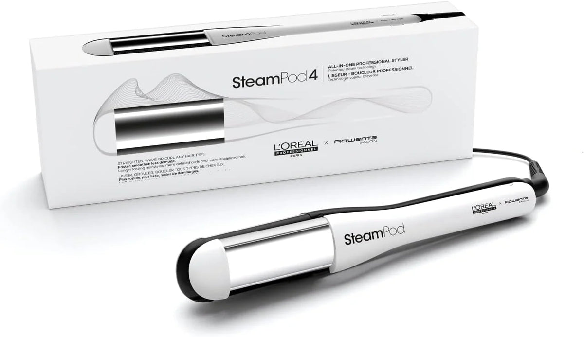 Steampod 4, Profesjonalna prostownica do włosów, opatentowana technologia parowa, wszystkie rodzaje włosów, zestaw 3 grzebieni w zestawie, L'Oréal Professional